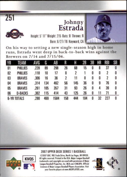 A1962- 2007 Upper Deck BB Card #s 251-500 +Rookies -You Pick- 15+ FREE US SHIP - Picture 163 of 495