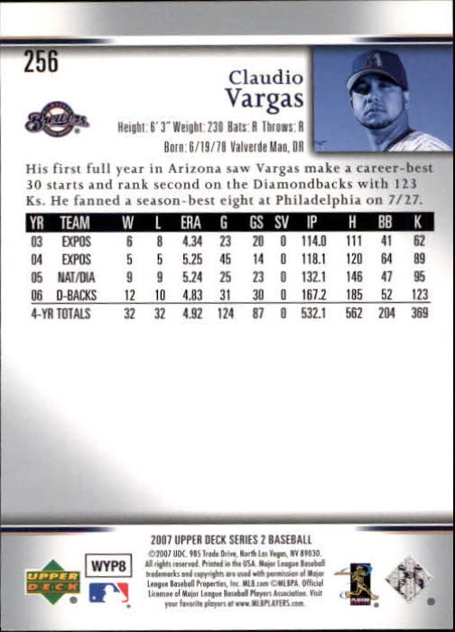 A1962- 2007 Upper Deck BB Card #s 251-500 +Rookies -You Pick- 15+ FREE US SHIP - Picture 171 of 495