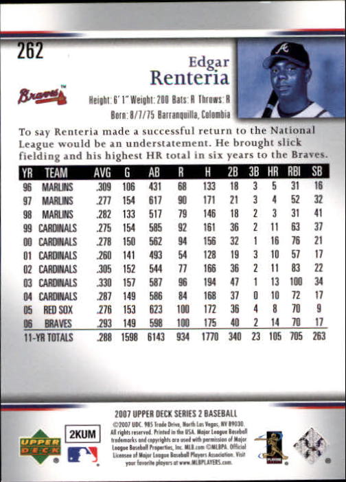 A1962- 2007 Upper Deck BB Card #s 251-500 +Rookies -You Pick- 15+ FREE US SHIP - Picture 181 of 495