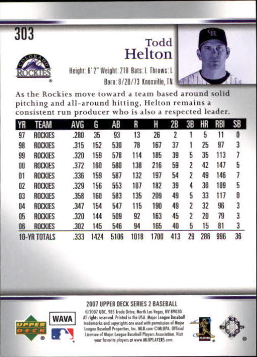 A1962- 2007 Upper Deck BB Card #s 251-500 +Rookies -You Pick- 15+ FREE US SHIP - Picture 421 of 495