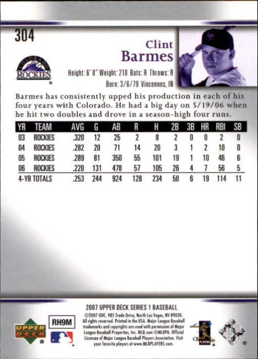 A1962- 2007 Upper Deck BB Card #s 251-500 +Rookies -You Pick- 15+ FREE US SHIP - Picture 249 of 495
