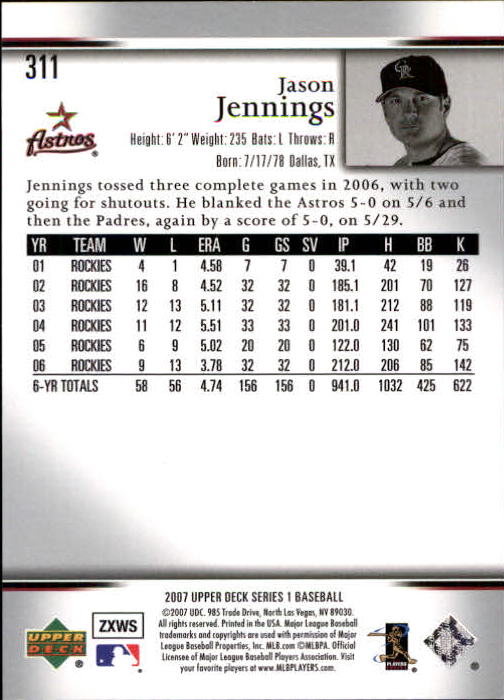 A1962- 2007 Upper Deck BB Card #s 251-500 +Rookies -You Pick- 15+ FREE US SHIP - Picture 261 of 495