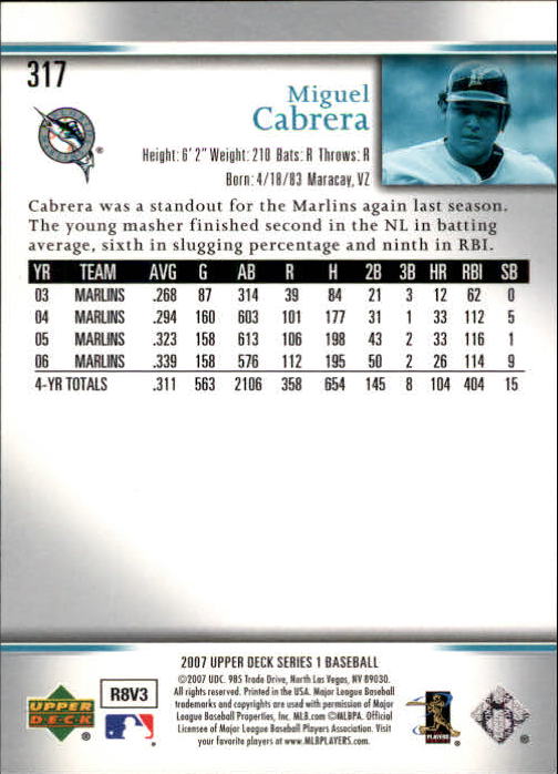 A1962- 2007 Upper Deck BB Card #s 251-500 +Rookies -You Pick- 15+ FREE US SHIP - Picture 477 of 495