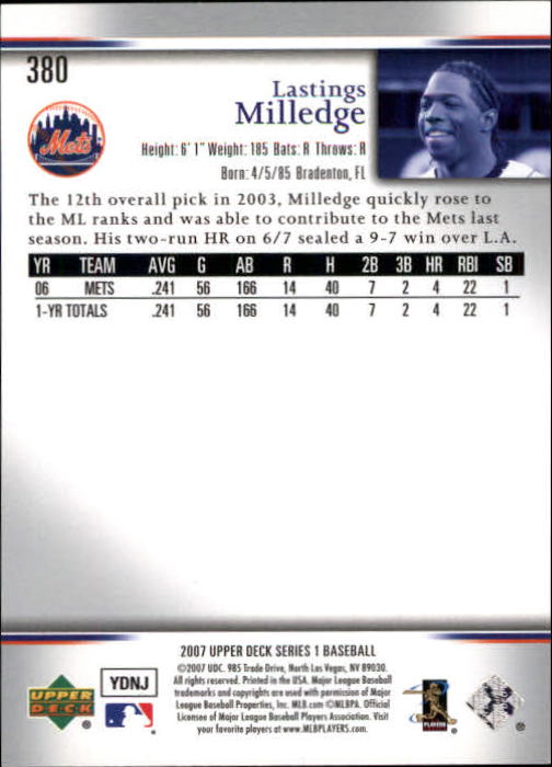A1962- 2007 Upper Deck BB Card #s 251-500 +Rookies -You Pick- 15+ FREE US SHIP - Picture 353 of 495