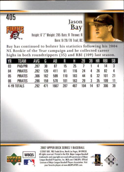 A1962- 2007 Upper Deck BB Card #s 251-500 +Rookies -You Pick- 15+ FREE US SHIP - Picture 361 of 495