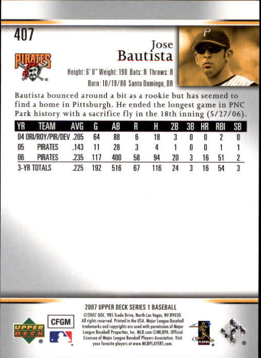 A1962- 2007 Upper Deck BB Card #s 251-500 +Rookies -You Pick- 15+ FREE US SHIP - Picture 363 of 495