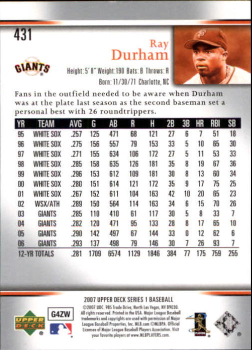 A1962- 2007 Upper Deck BB Card #s 251-500 +Rookies -You Pick- 15+ FREE US SHIP - Picture 89 of 495