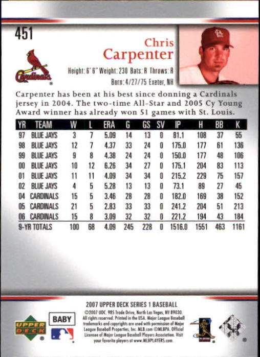 A1962- 2007 Upper Deck BB Card #s 251-500 +Rookies -You Pick- 15+ FREE US SHIP - Picture 373 of 495