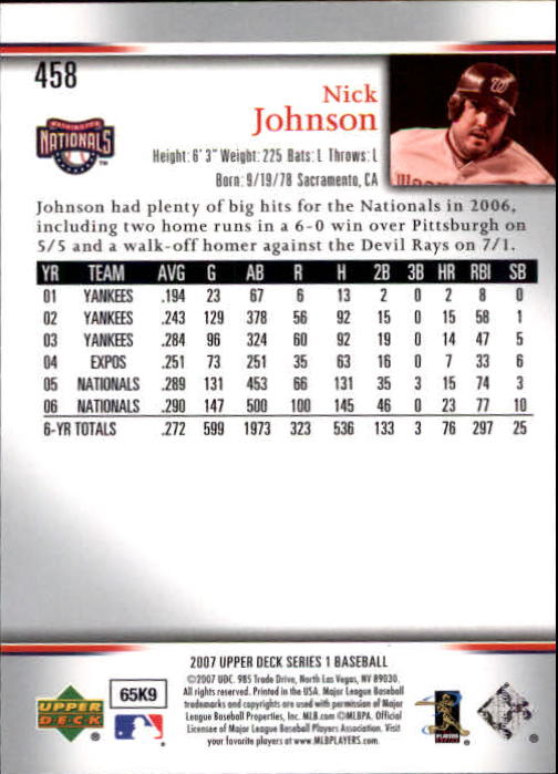 A1962- 2007 Upper Deck BB Card #s 251-500 +Rookies -You Pick- 15+ FREE US SHIP - Picture 129 of 495