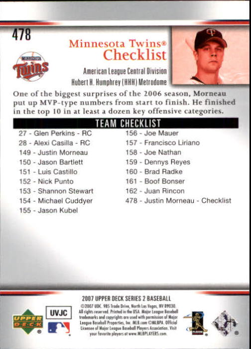 A1962- 2007 Upper Deck BB Card #s 251-500 +Rookies -You Pick- 15+ FREE US SHIP - Picture 385 of 495