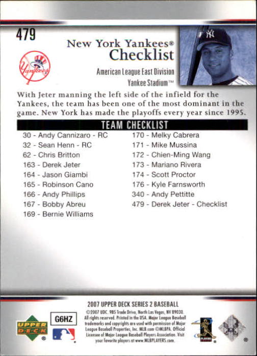 A1962- 2007 Upper Deck BB Card #s 251-500 +Rookies -You Pick- 15+ FREE US SHIP - Picture 493 of 495