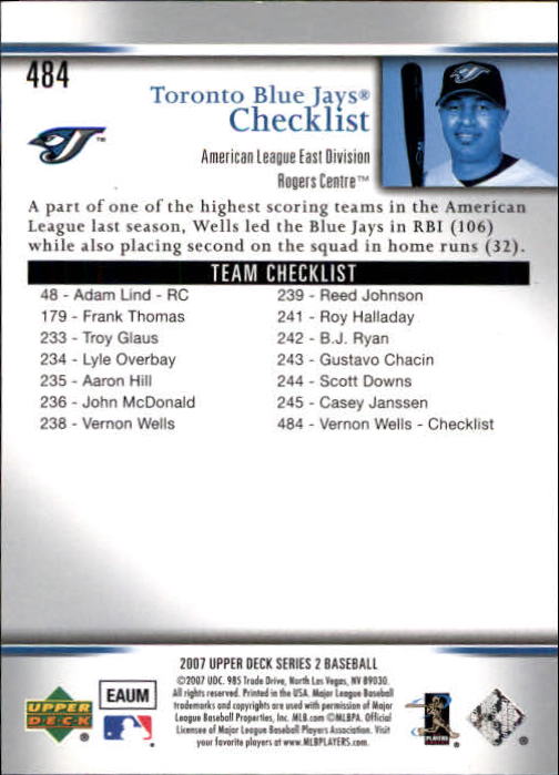 A1962- 2007 Upper Deck BB Card #s 251-500 +Rookies -You Pick- 15+ FREE US SHIP - Picture 159 of 495