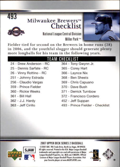 A1962- 2007 Upper Deck BB Card #s 251-500 +Rookies -You Pick- 15+ FREE US SHIP - Picture 403 of 495