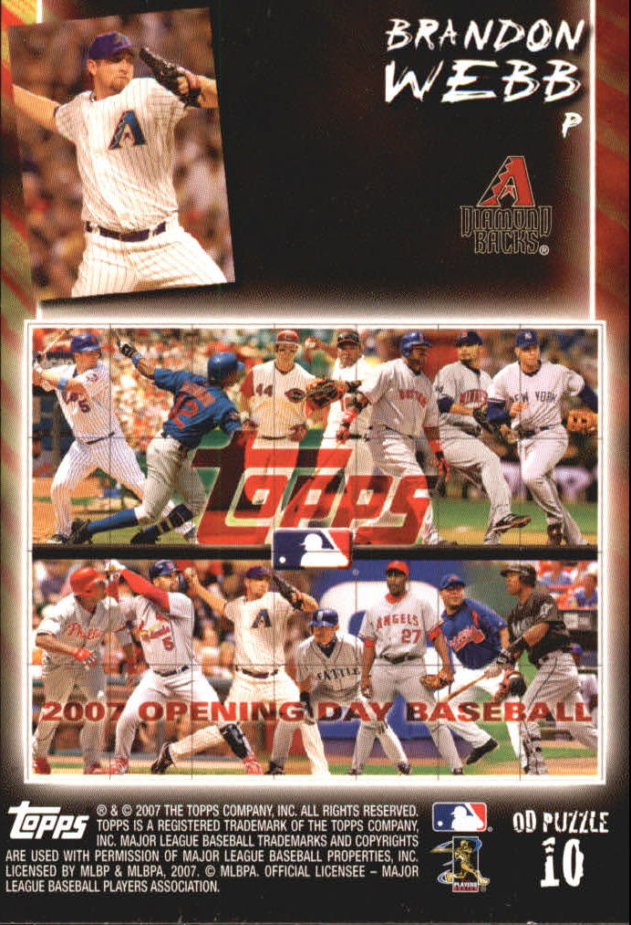 2007 TOPPS OPENING DAY PUZZLE BASEBALL ASSORTED SINGLES U-PICK - Picture 13 of 37
