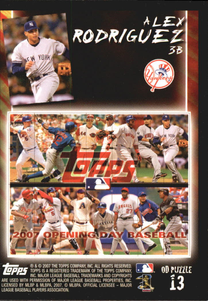 2007 TOPPS OPENING DAY PUZZLE BASEBALL ASSORTED SINGLES U-PICK - Picture 17 of 37