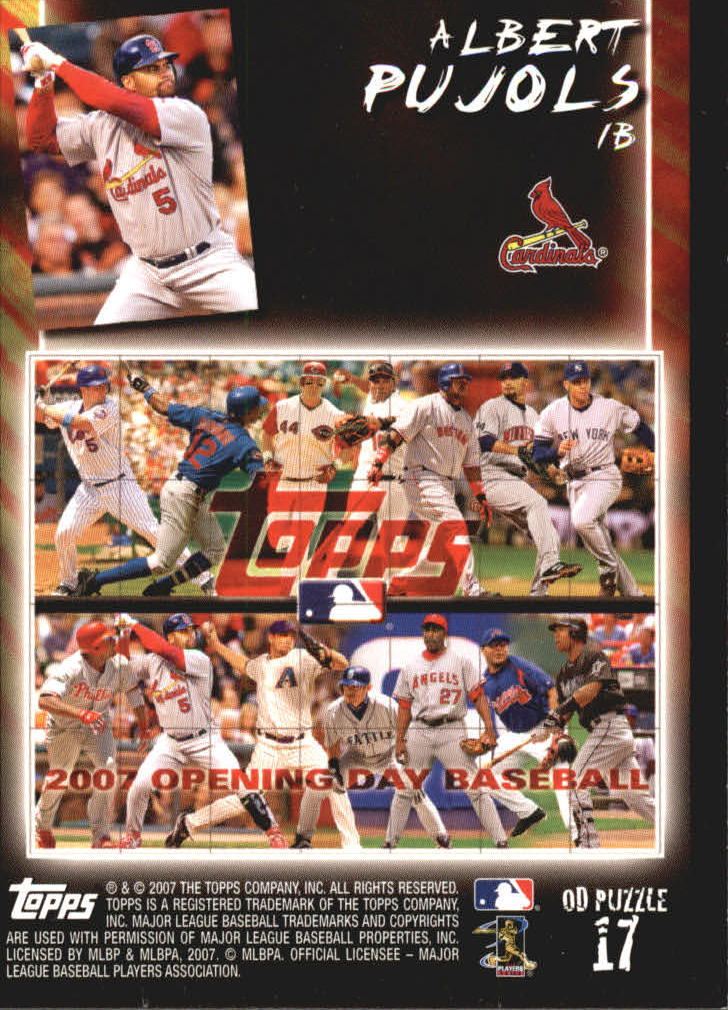 2007 TOPPS OPENING DAY PUZZLE BASEBALL ASSORTED SINGLES U-PICK - Picture 21 of 37