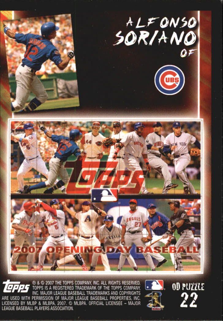 2007 TOPPS OPENING DAY PUZZLE BASEBALL ASSORTED SINGLES U-PICK - Picture 27 of 37