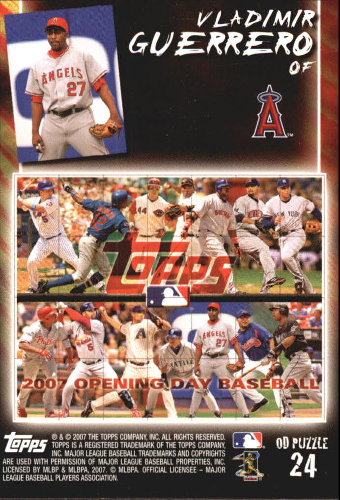 2007 Topps Opening Day Puzzle #P24 Vladimir Guerrero back image