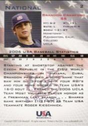 2006-07 USA Baseball #2 Brandon Crawford back image