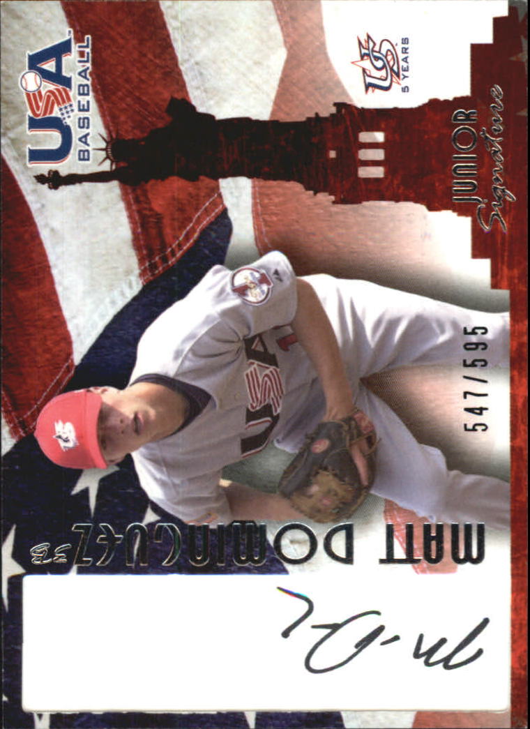 2006-07 USA Baseball Signatures Black #25a Matt Dominguez Action/545 *