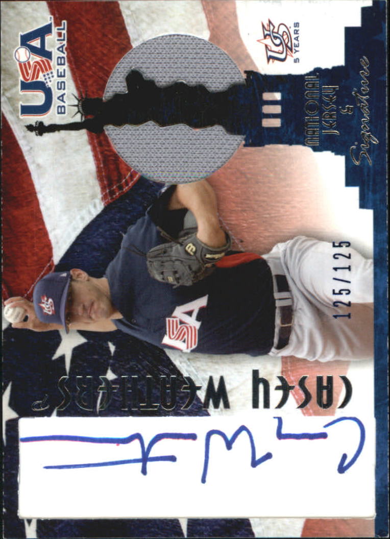 2006-07 USA Baseball Signatures Jersey Blue #23 Casey Weathers/125