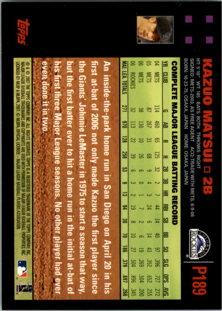 B6287- 2007 Pepsi (Topps) Baseball Card #s 1-220 -You Pick- 15+ FREE US SHIP - Picture 247 of 293