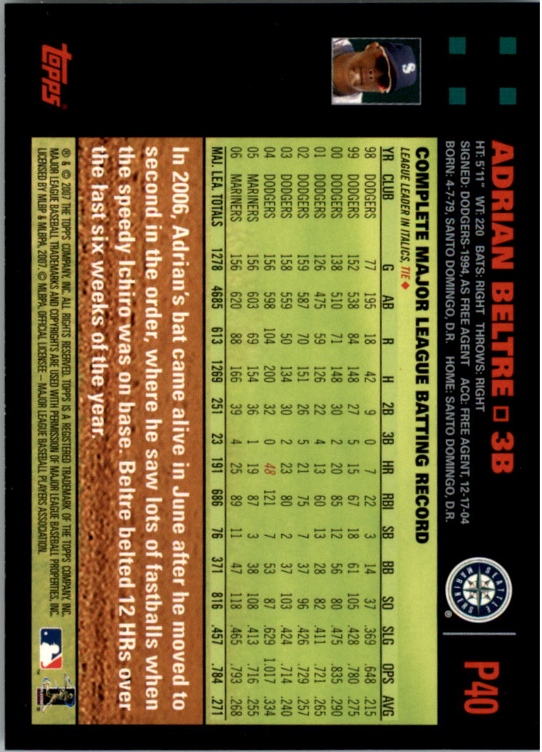 B6287- 2007 Pepsi (Topps) Baseball Card #s 1-220 -You Pick- 15+ FREE US SHIP - Picture 53 of 293