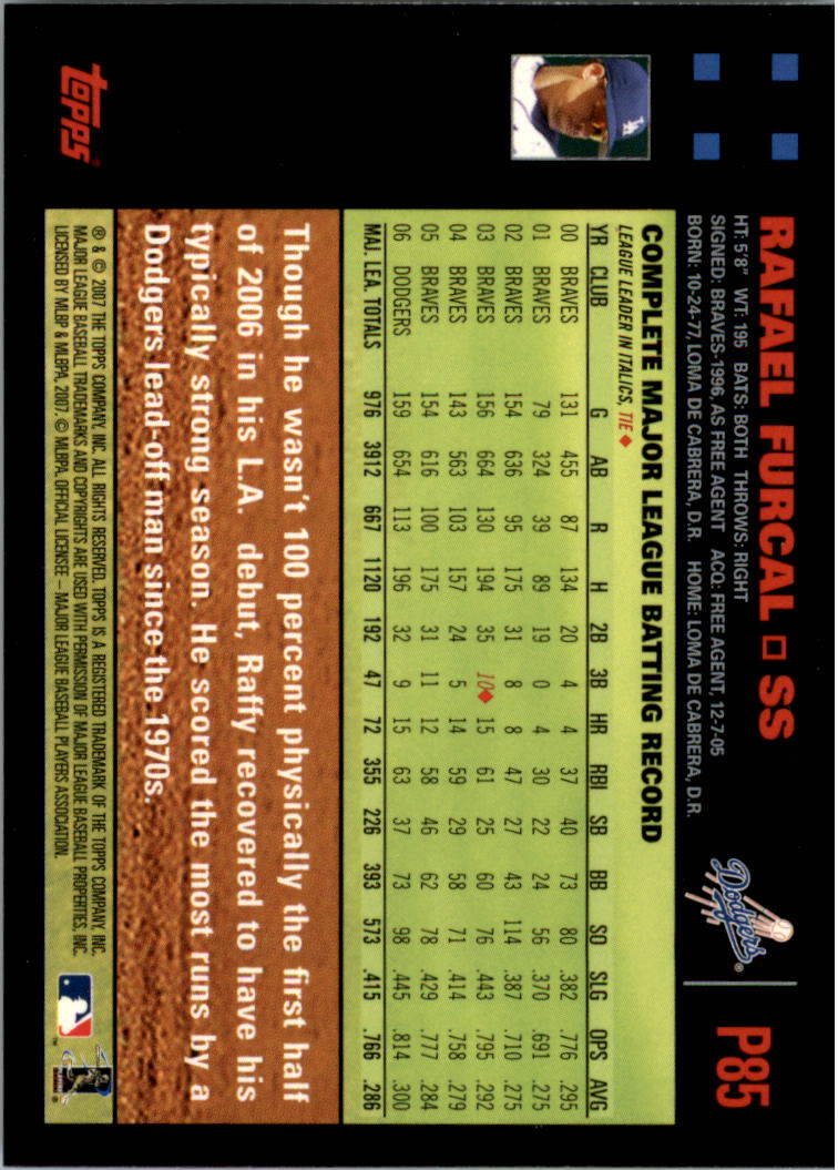 B6287- 2007 Pepsi (Topps) Baseball Card #s 1-220 -You Pick- 15+ FREE US SHIP - Picture 123 of 293