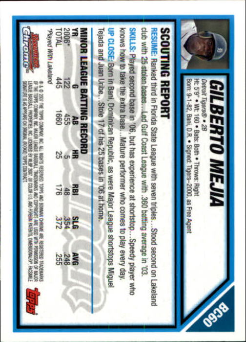 B1897- 2007 Bowman Chrome Prospects BB #'s 1-256 -You Pick- 15+ FREE US SHIP