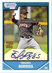 2007 Bowman Chrome Prospects Refractors #BC243 Emmanuel Burriss AU