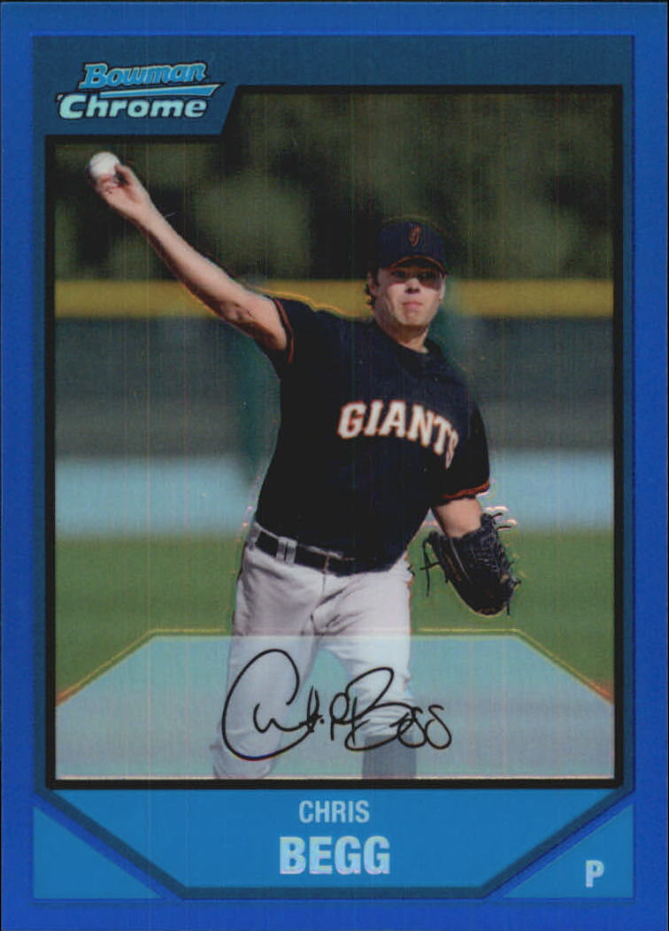 2007 Bowman Chrome Prospects Blue Refractors #BC176 Chris Begg