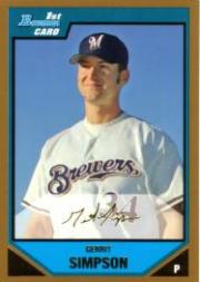 2007 Bowman Baseball "Prospects Gold" Parallel Cards - Picture 38 of 136