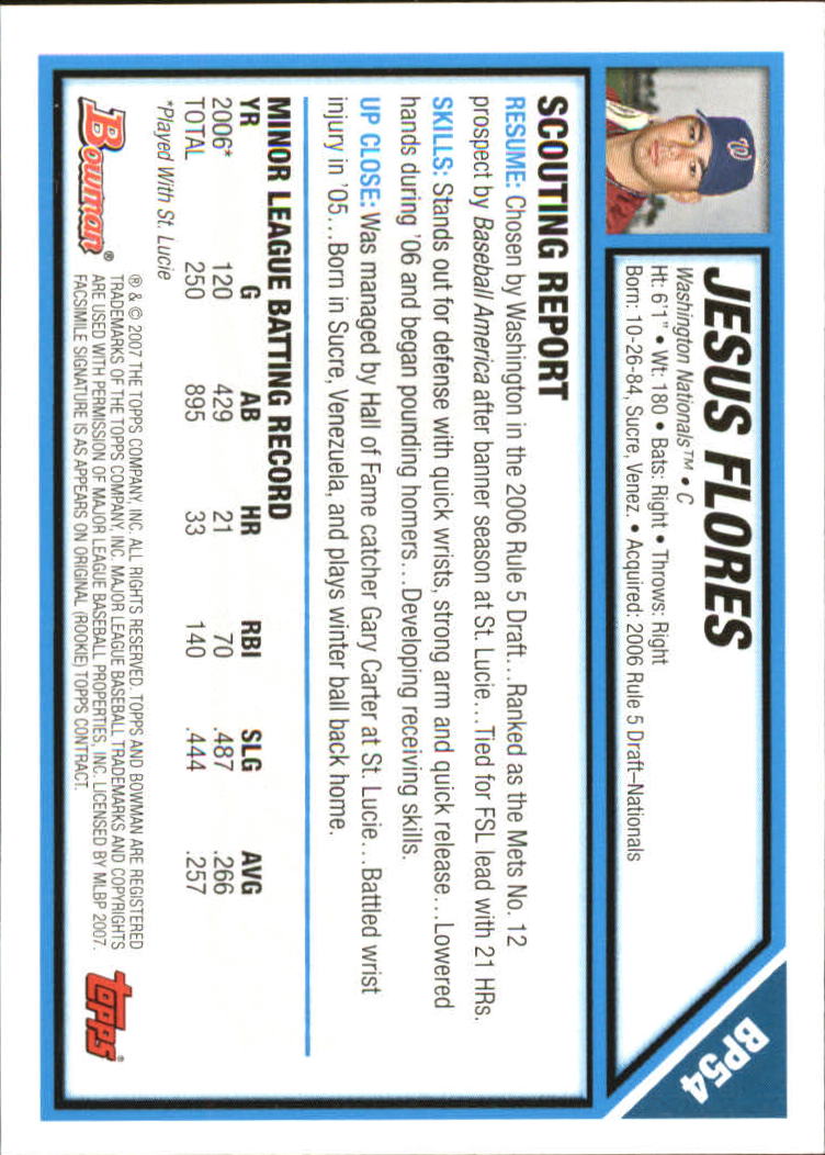 2007 Bowman Baseball "Prospects Gold" Parallel Cards - Picture 67 of 136