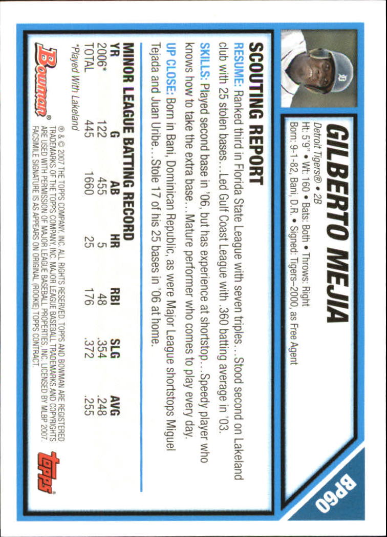 2007 Bowman Baseball "Prospects Gold" Parallel Cards - Picture 76 of 136