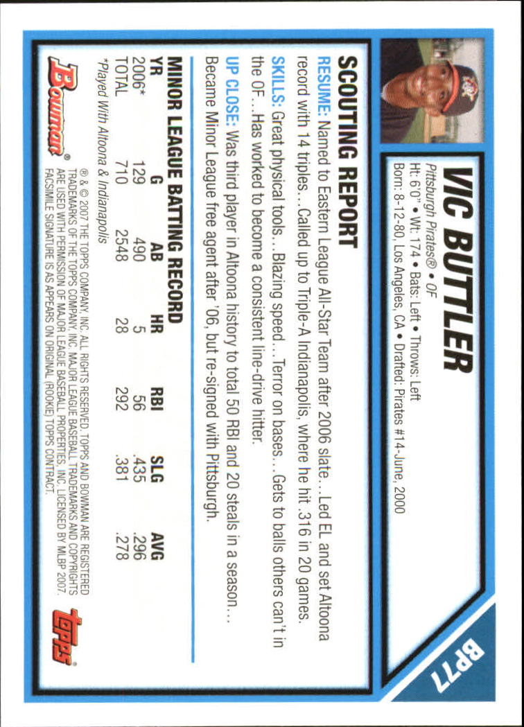 2007 Bowman Baseball "Prospects Gold" Parallel Cards - Picture 98 of 136