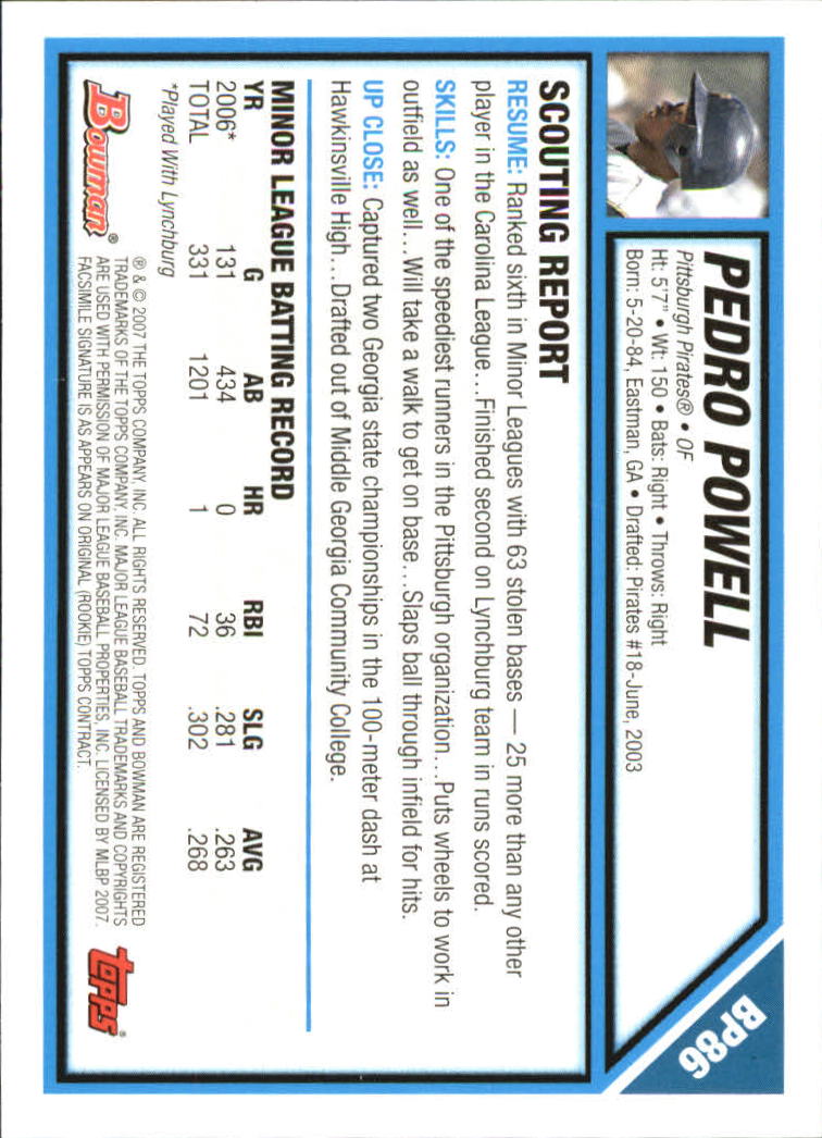 2007 Bowman Baseball "Prospects Gold" Parallel Cards - Picture 108 of 136