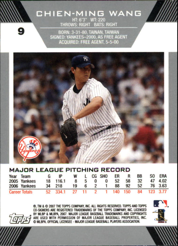 2007 Topps Co-Signers #9 Chien-Ming Wang back image