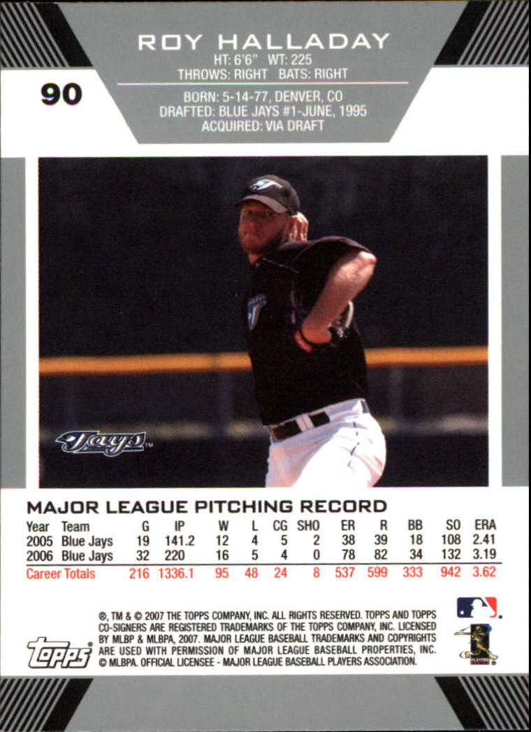 2007 Topps Co-Signers #90 Roy Halladay back image