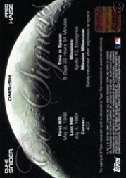 2007 Topps Co-Signers Moon Shots Autographs Dual #SH Duke Snider/Fred Haise back image