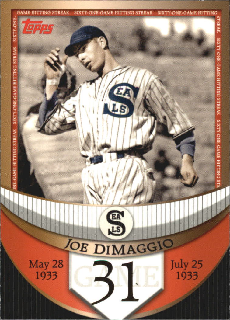 2007 Topps DiMaggio Streak Before the Streak #JDSF31 Joe DiMaggio