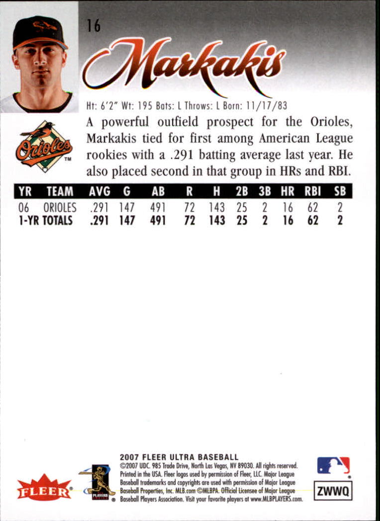 B5225- 2007 Ultra Baseball Card #s 1-250 +Rookies -You Pick- 15+ FREE US SHIP - Picture 25 of 321