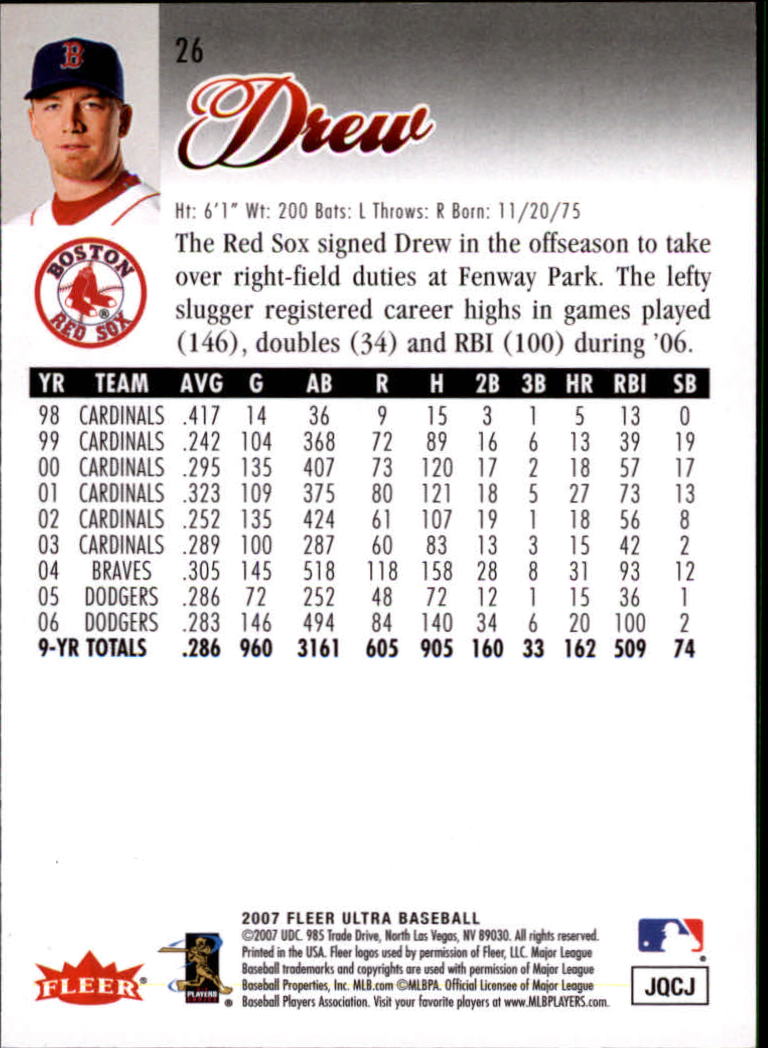 B5225- 2007 Ultra Baseball Card #s 1-250 +Rookies -You Pick- 15+ FREE US SHIP - Picture 43 of 321