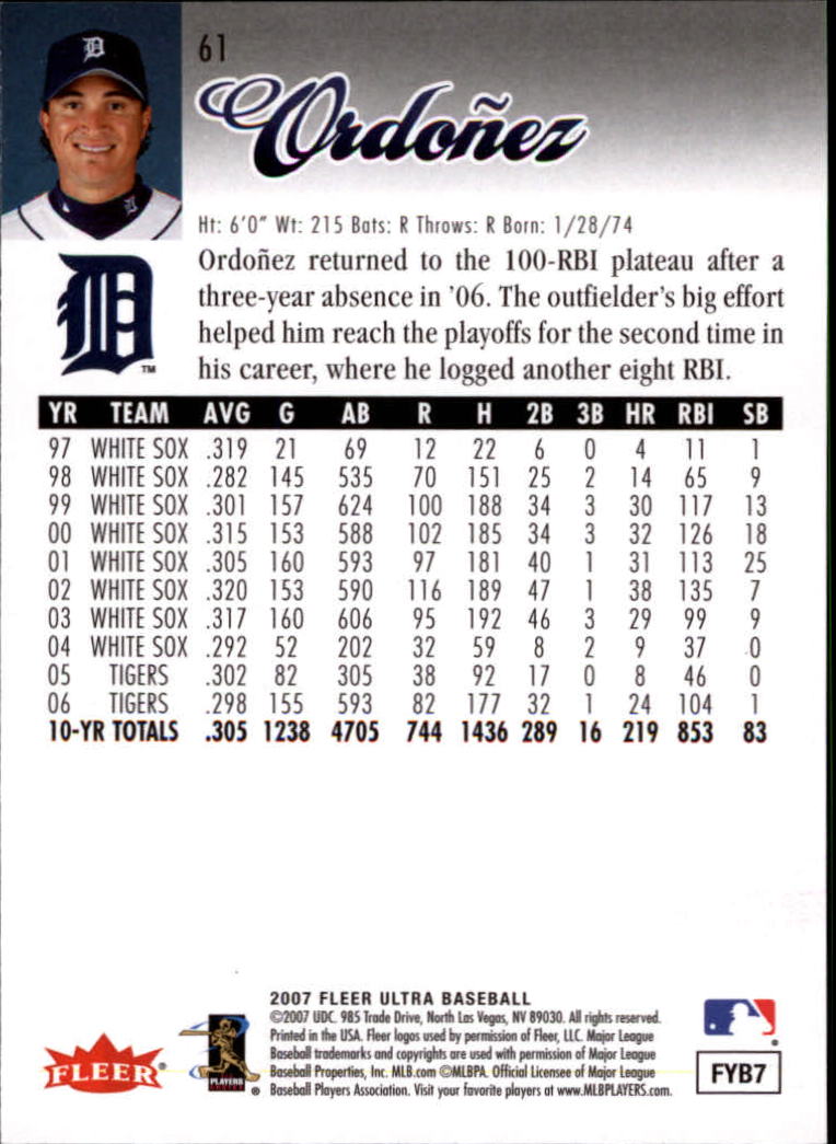 B5225- 2007 Ultra Baseball Card #s 1-250 +Rookies -You Pick- 15+ FREE US SHIP - Picture 91 of 321