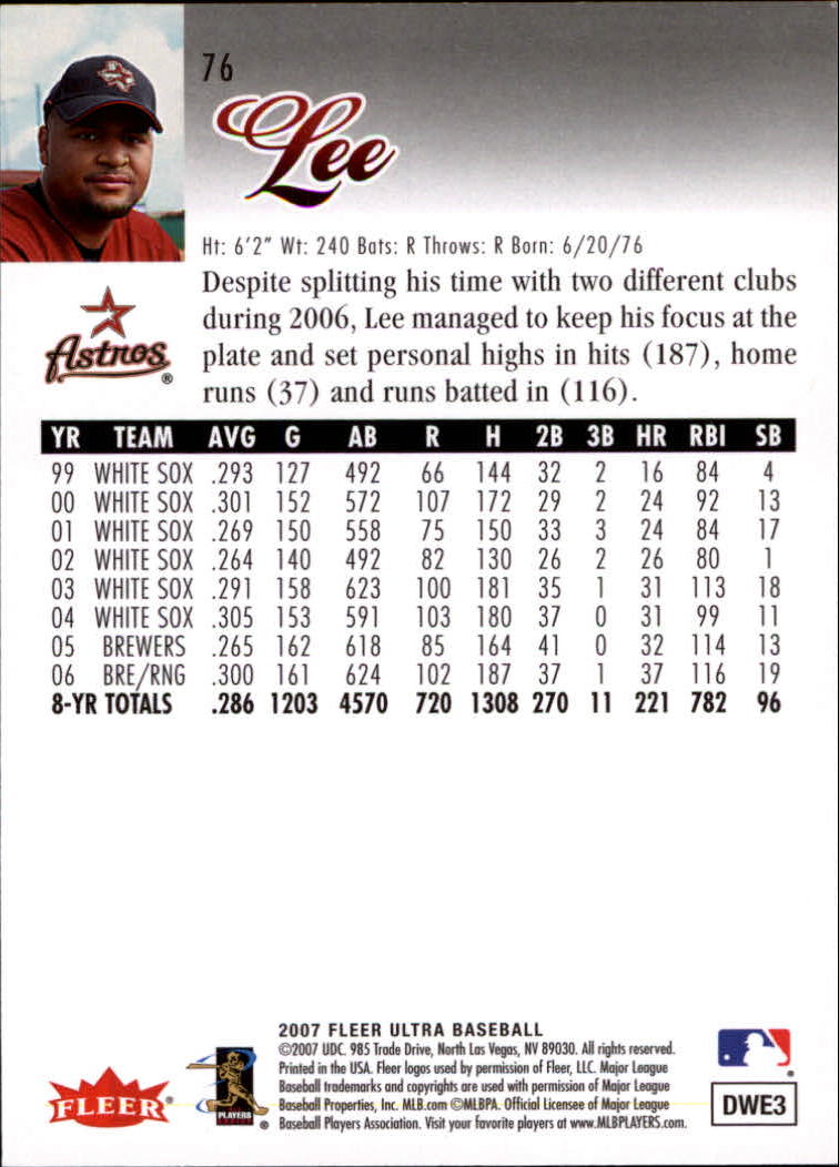 B5225- 2007 Ultra Baseball Karten #S 1-250 + Einsätze -du Pick- 15 + Kostenlose - Bild 113 von 362