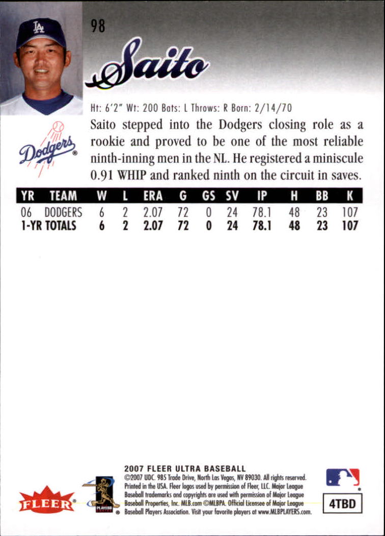 B5225- 2007 Ultra Baseball Karten #S 1-250 + Einsätze -du Pick- 15 + Kostenlose - Bild 155 von 362