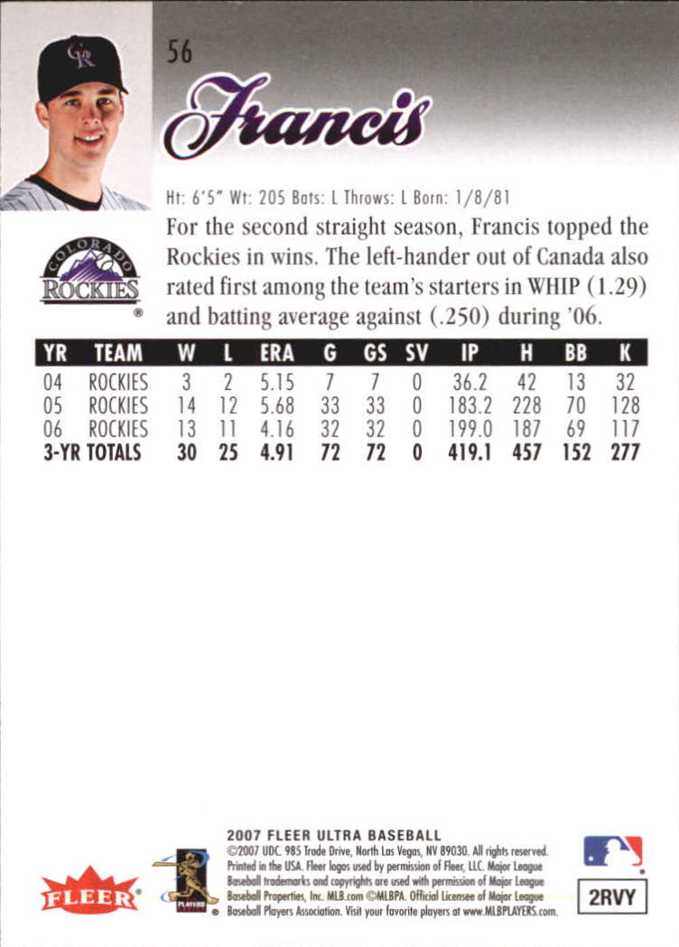 B5225- 2007 Ultra Baseball Retail Card #s 1-250 -You Pick- 15+ FREE US SHIP - Picture 107 of 492
