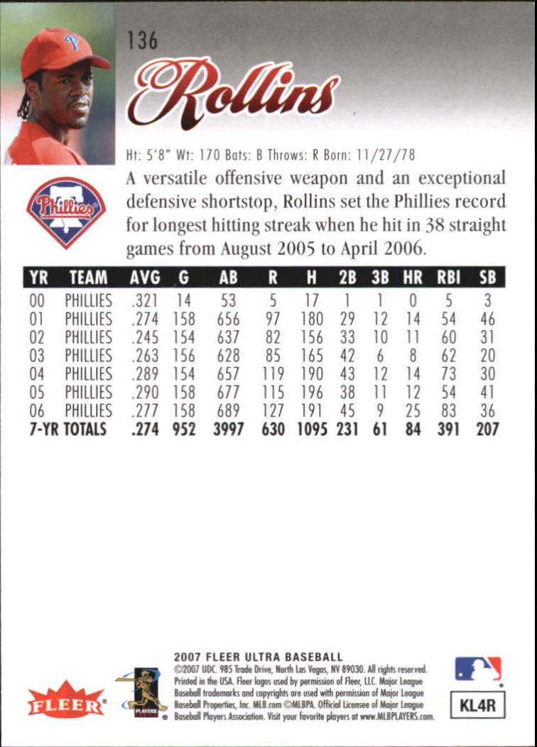 B5225- 2007 Ultra Baseball Retail Card #s 1-250 -You Pick- 15+ FREE US SHIP - Picture 267 of 492