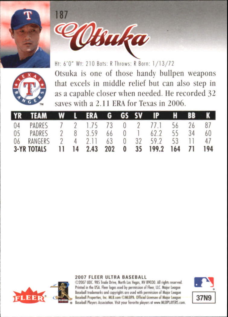 B5225- 2007 Ultra Baseball Retail Card #s 1-250 -You Pick- 15+ FREE US SHIP - Picture 369 of 492