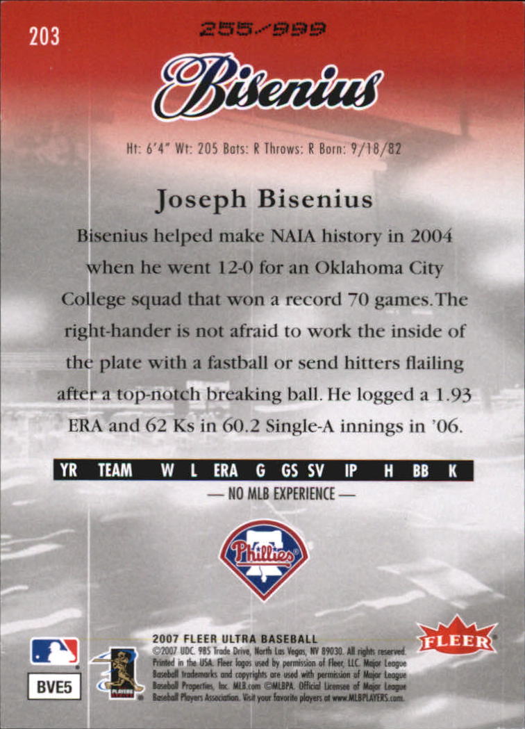 B5225- 2007 Ultra Baseball Retail Card #s 1-250 -You Pick- 15+ FREE US SHIP - Picture 401 of 492