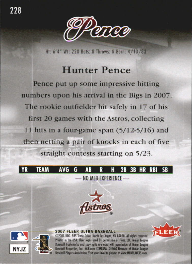 2007 Ultra Retail #228 Hunter Pence (RC) back image